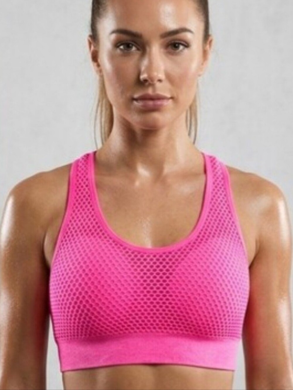 Women's Seamless Mesh Sports Bra - Hot Pink